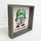 Green Football Gnome Go Big or Go "Gnome" Small Canvas Sign