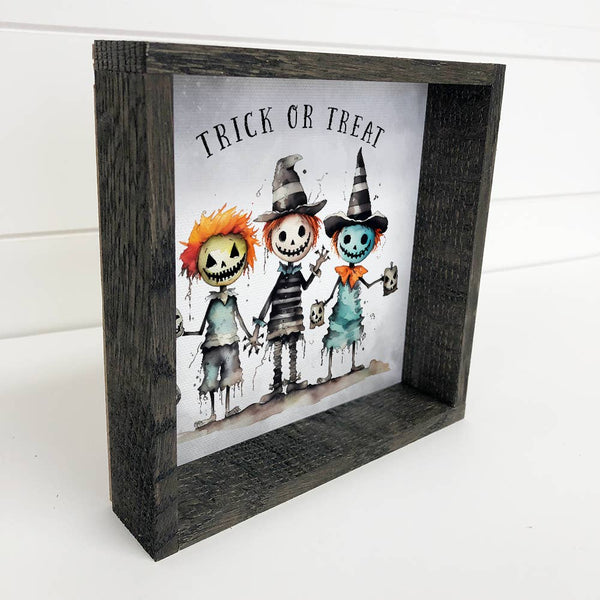 Trick or Treat Spooky Kids - Halloween Word Art - Framed Art