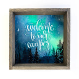 Welcome to our Camper word art with Starry Sky and Forrest