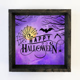 Happy Halloween Purple Sky - Cute Halloween Sign - Halloween