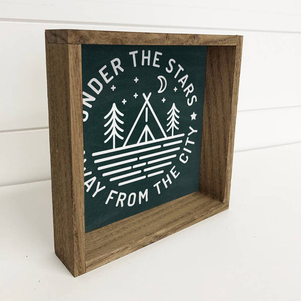 Under the Stars Away from the City - Frame Outdoor Word Sign