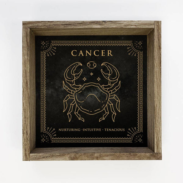 Cancer Zodiac Horoscope Sign Canvas and Wood Wall Art