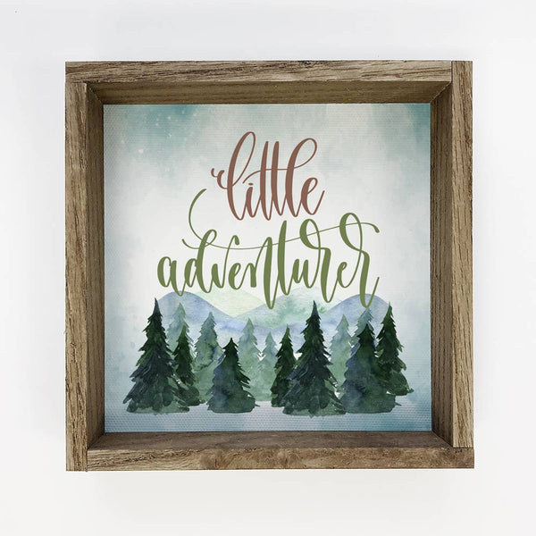 Little Adventurer Baby Mountain Nursery Sign