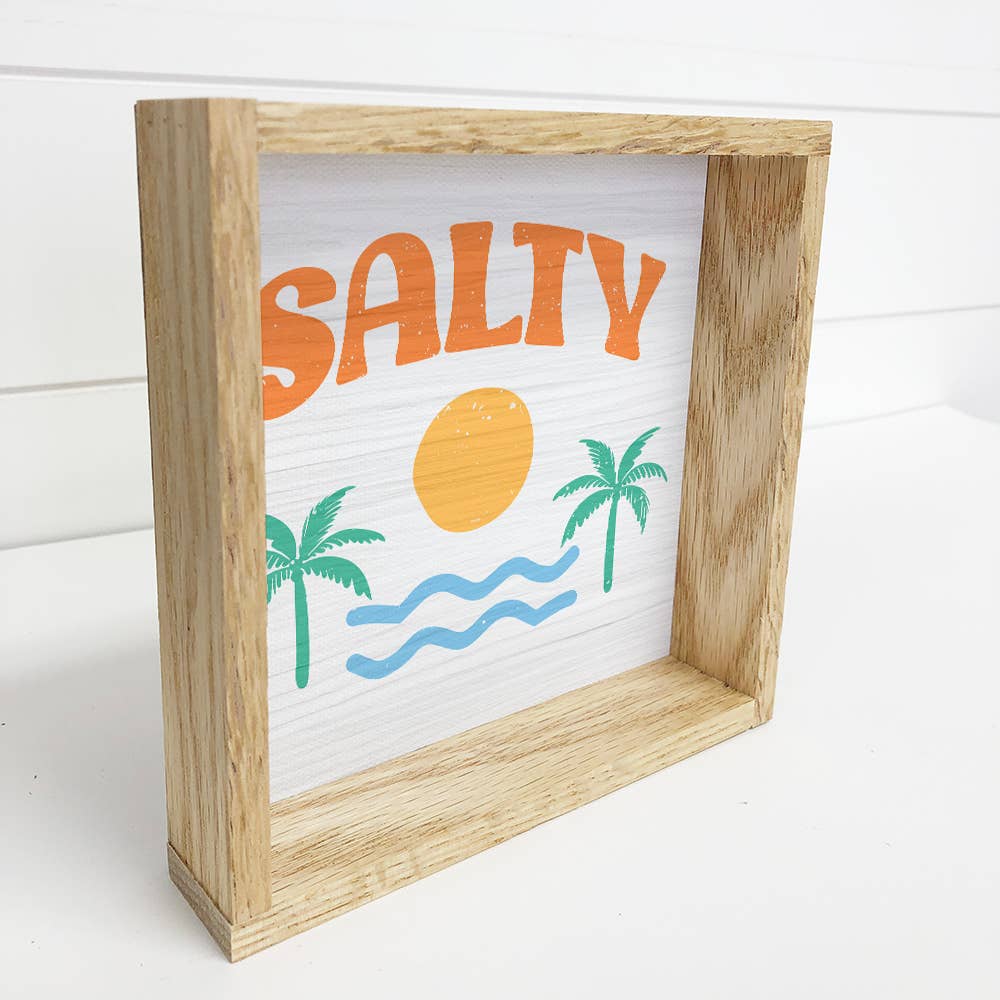 Salty Beach Scene - Beach Canvas Art - Wood Framed Decor