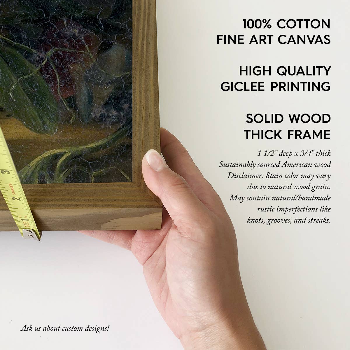 Dark Spring Blooms - Flower Canvas Art - Wood Framed Art