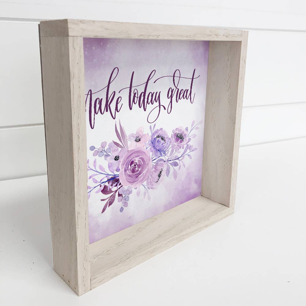 Make Today Great Purple Flowers Small Canvas Gift