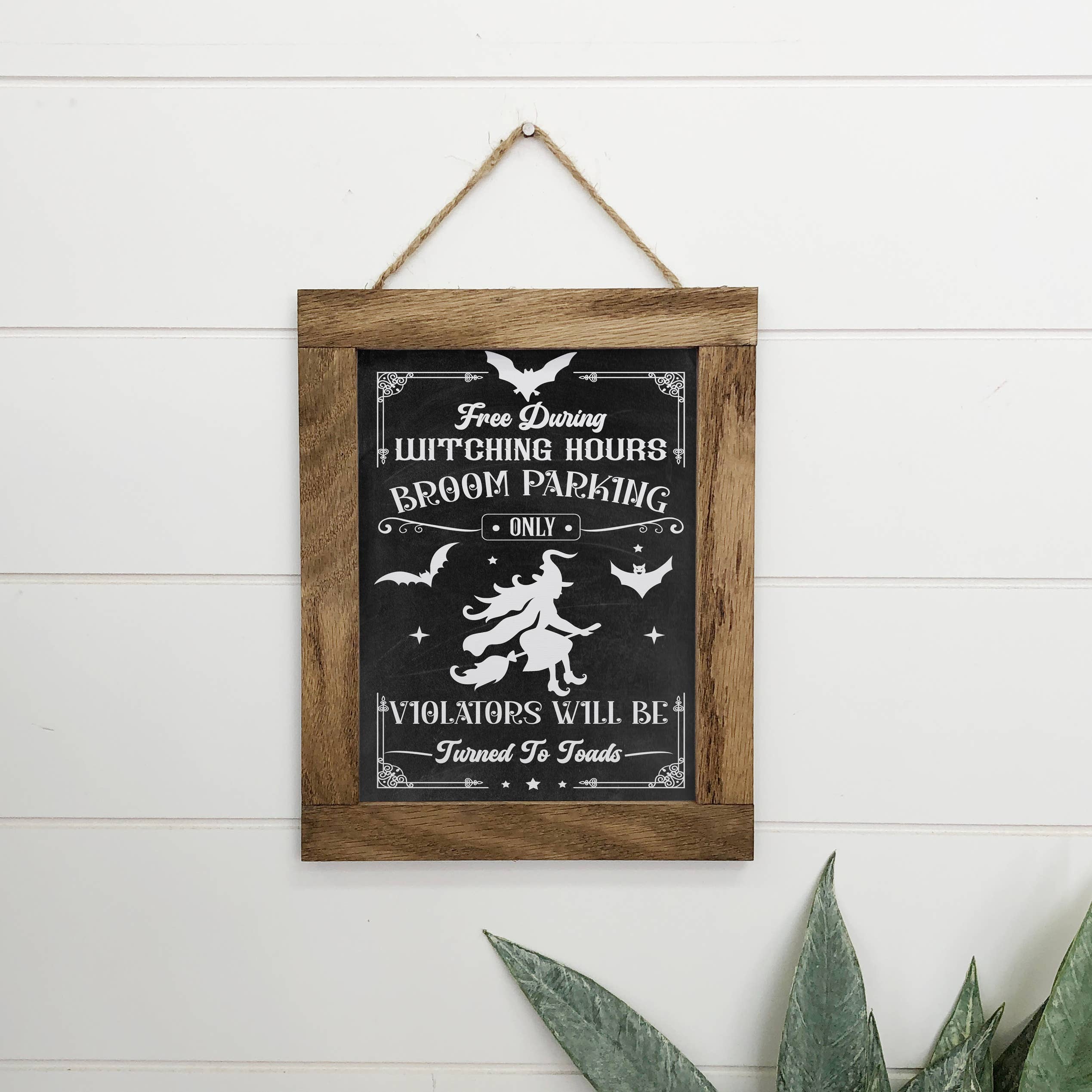 Witching Hours Broom Parking - Canvas with Wood Frame