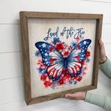 Land of the Free Butterfly - American Butterfly & Frame