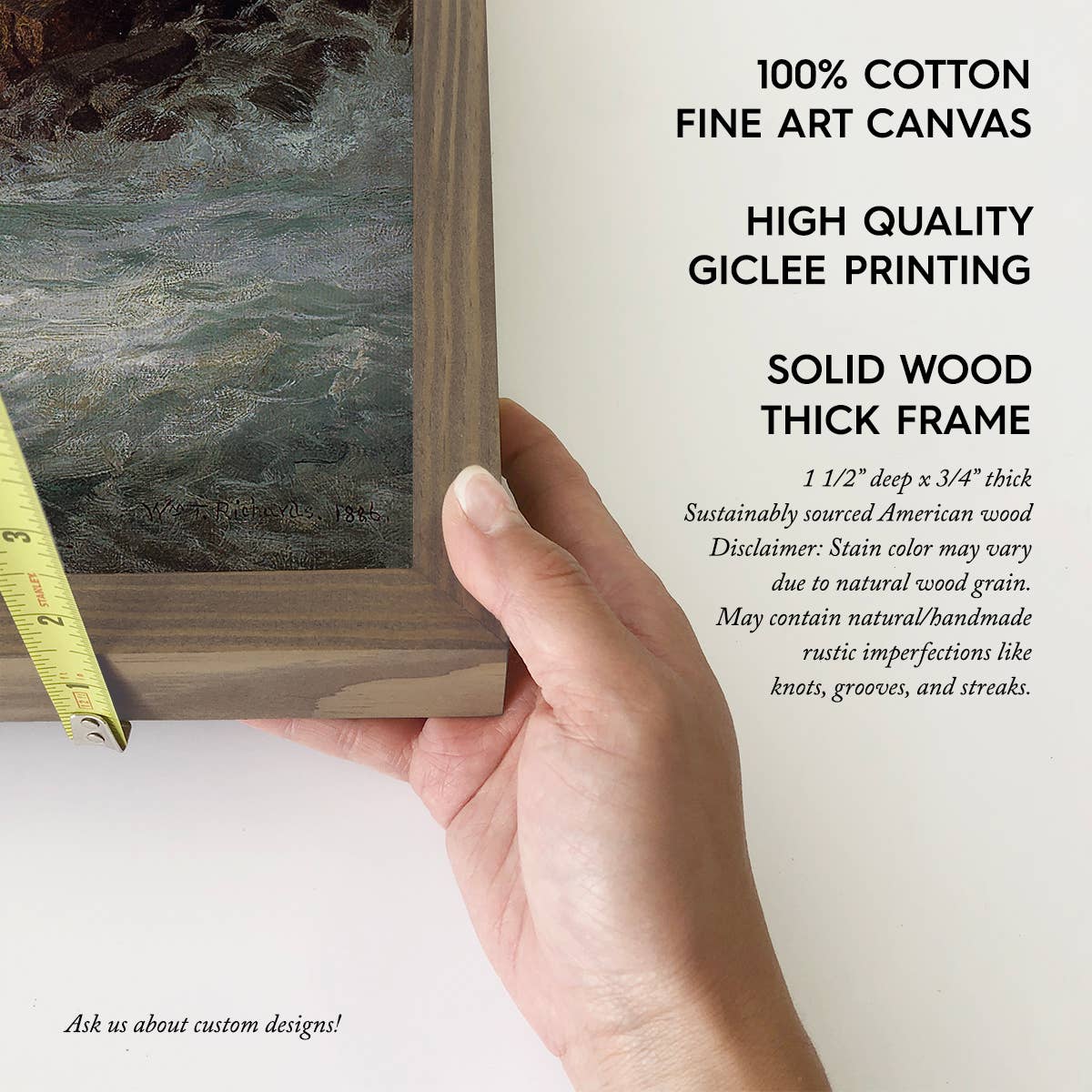 Cornwall England Rocky Coastline - Ocean Canvas Art - Framed