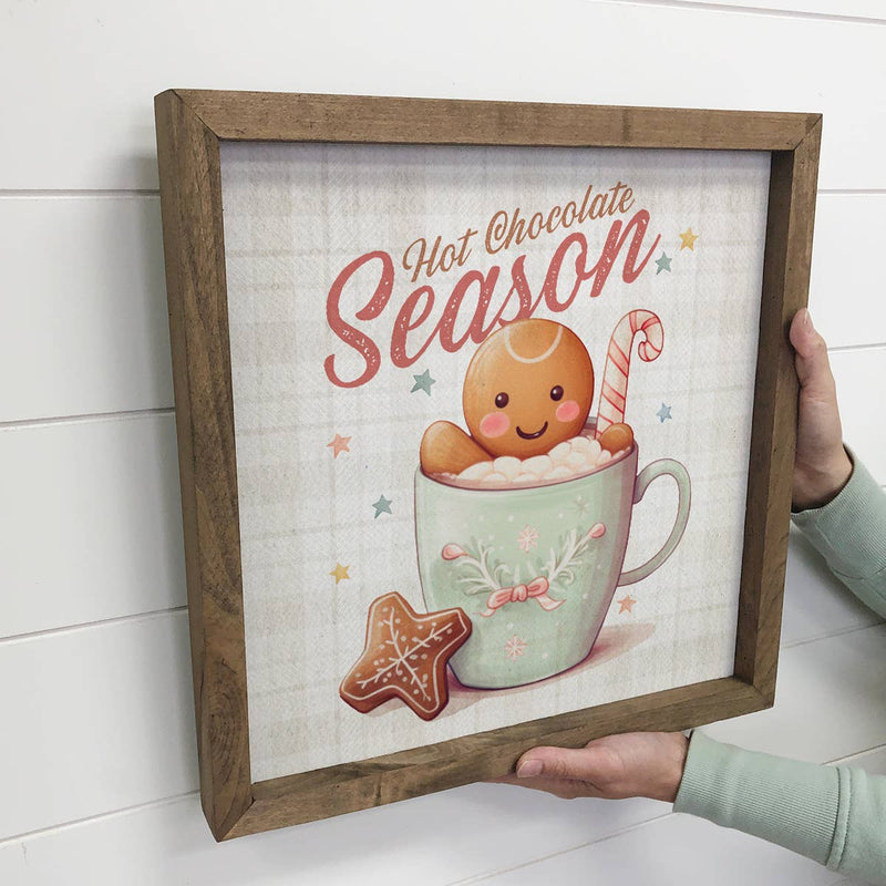 Vintage Hot Chocolate Season - Christmas Canvas Wall Art