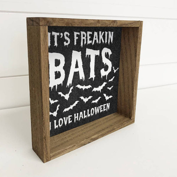 It's Freakin Bats' - Funny Halloween Word Sign - Framed Art