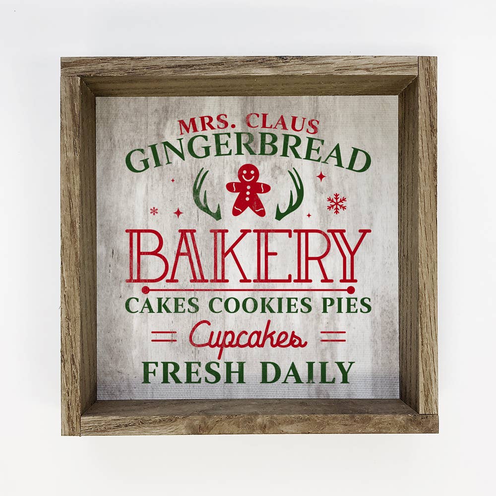 Mrs Claus Gingerbread Bakery Cakes Cookies - Christmas Decor