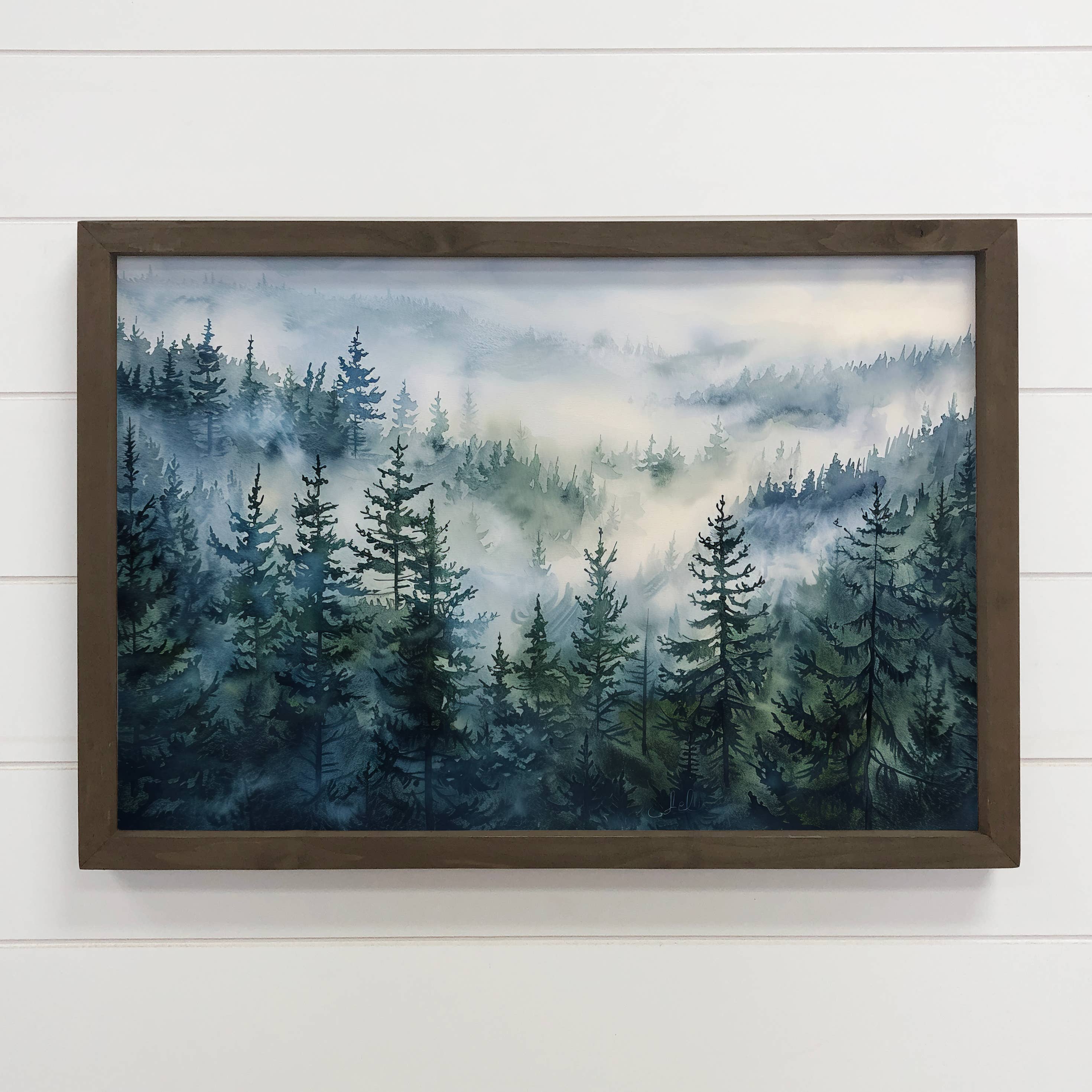 Dense Pine Forest - Mountain Landscape Wall Art - Cabin Art