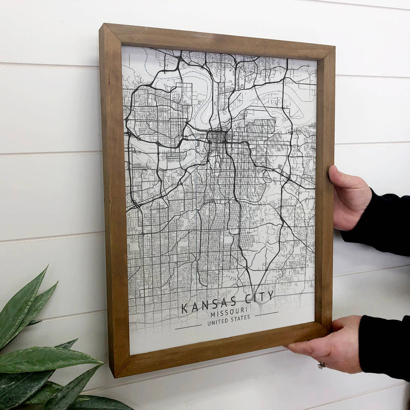 Kansas City Map - Customize Your City - Framed Hometown Map