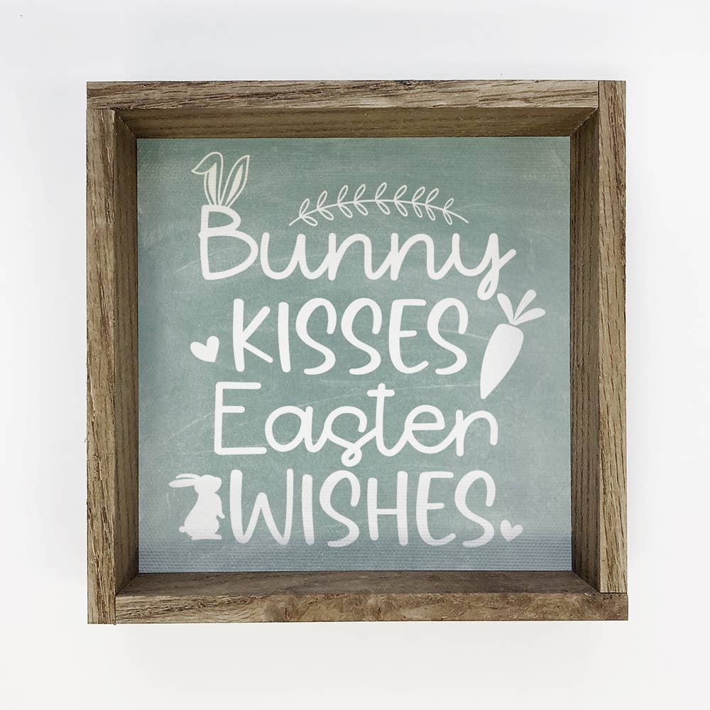 Bunny Kisses Easter Wishes - Cute Easter Canvas Art