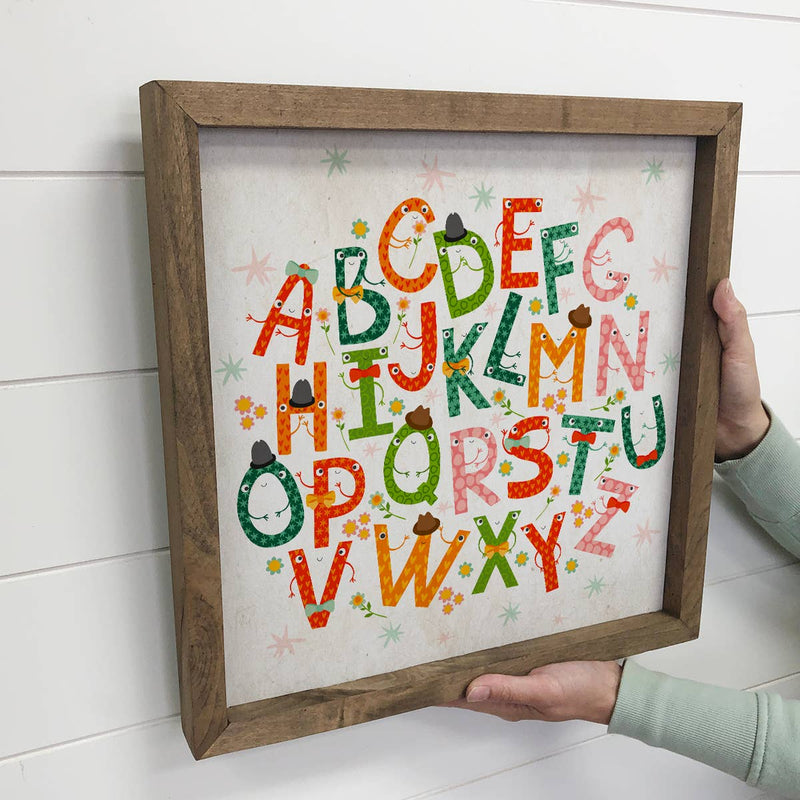 Colorful Alphabet Art- Fun Nursery Wall Decor- Small Sign