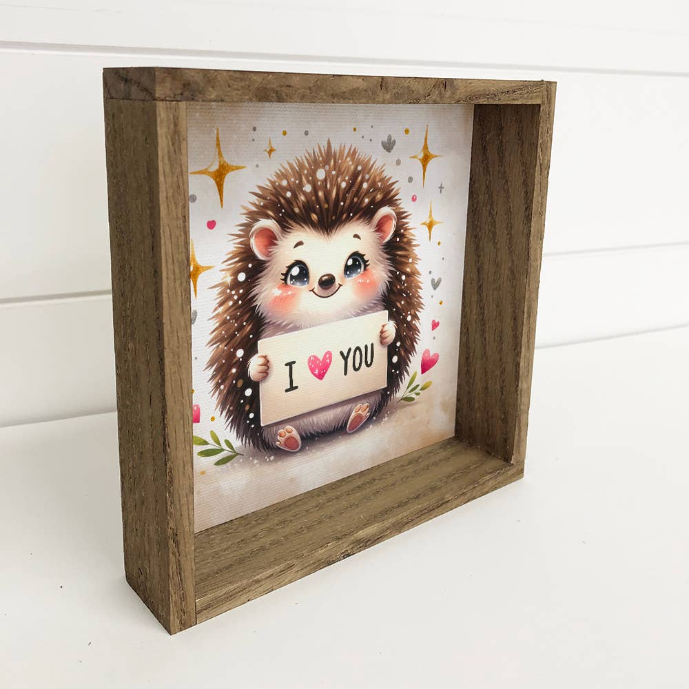 I Love You Hedgehog - Valentines Day Hedgehog Canvas Art