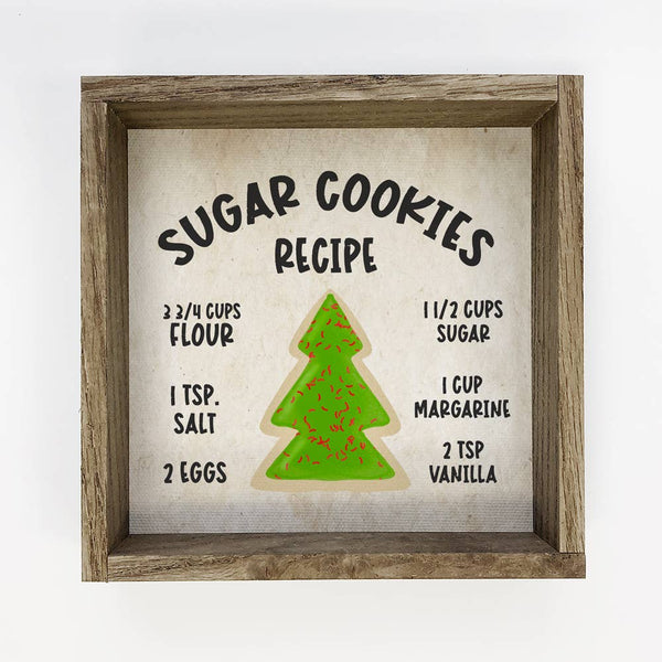 Christmas Sugar Cookie Recipe Small Canvas Sign