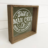 Father's Day Sign- Dad's Man Cave Small Canvas