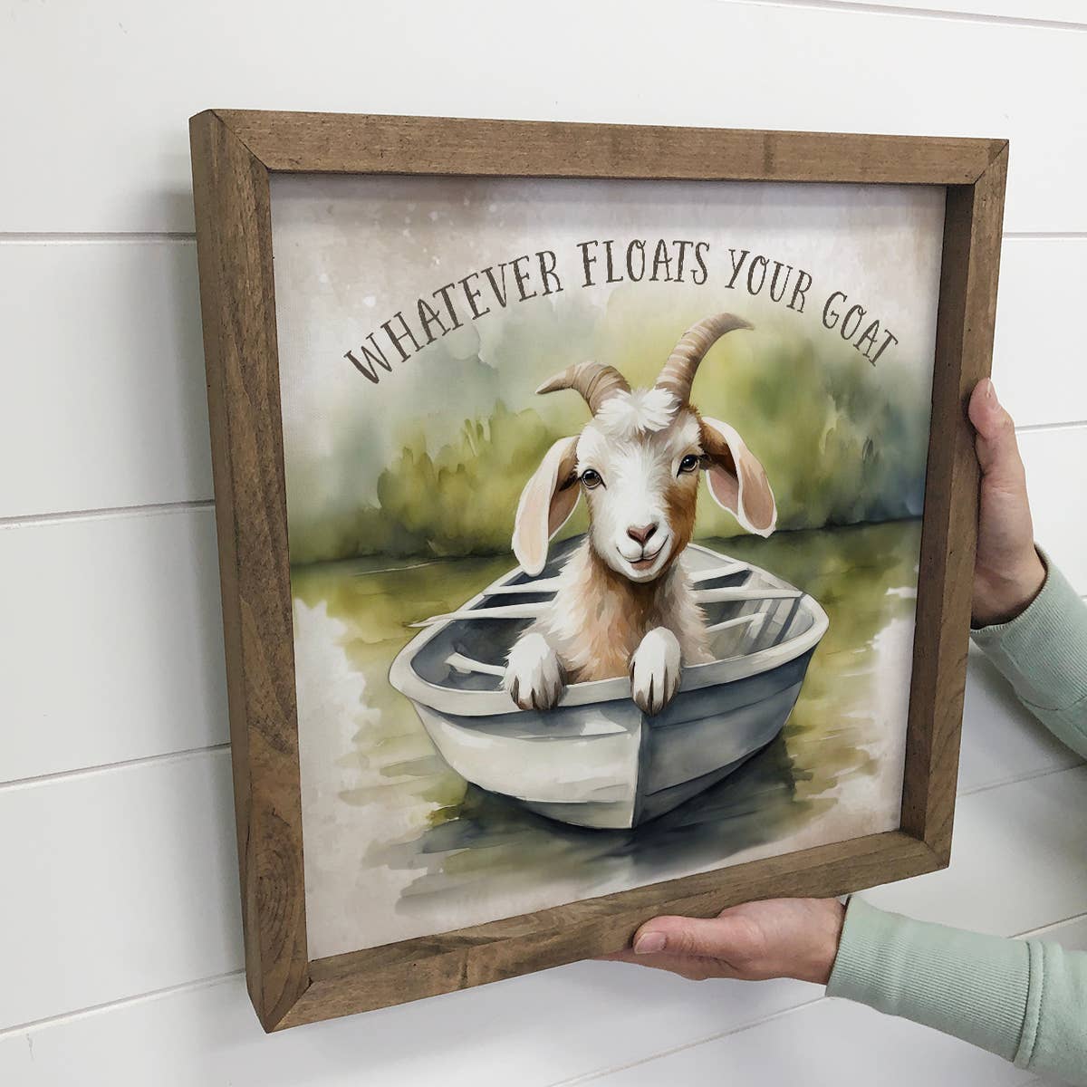 Whatever Floats Your Goat - Funny Animal Canvas Wall Art