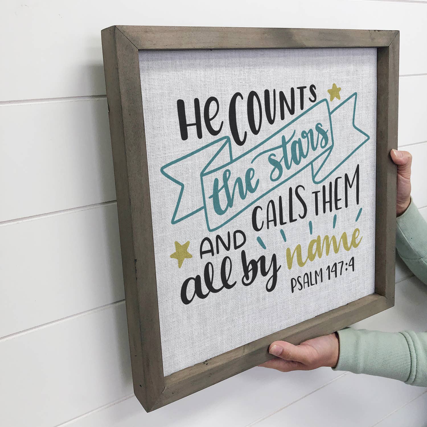 He Counts the Stars and Call Them By Name - Scripture Canvas