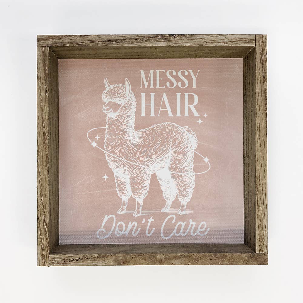 Messy Hair Don't Care Llama - Funny Animal Canvas Art