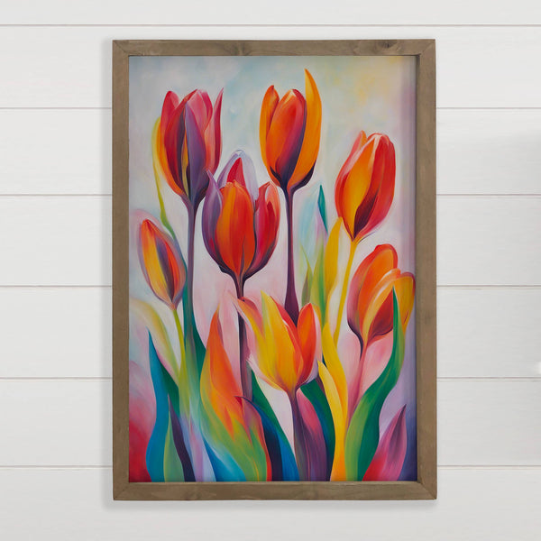 Tantalizing Tulips - Tulip Canvas Art - Wood Framed Artwork