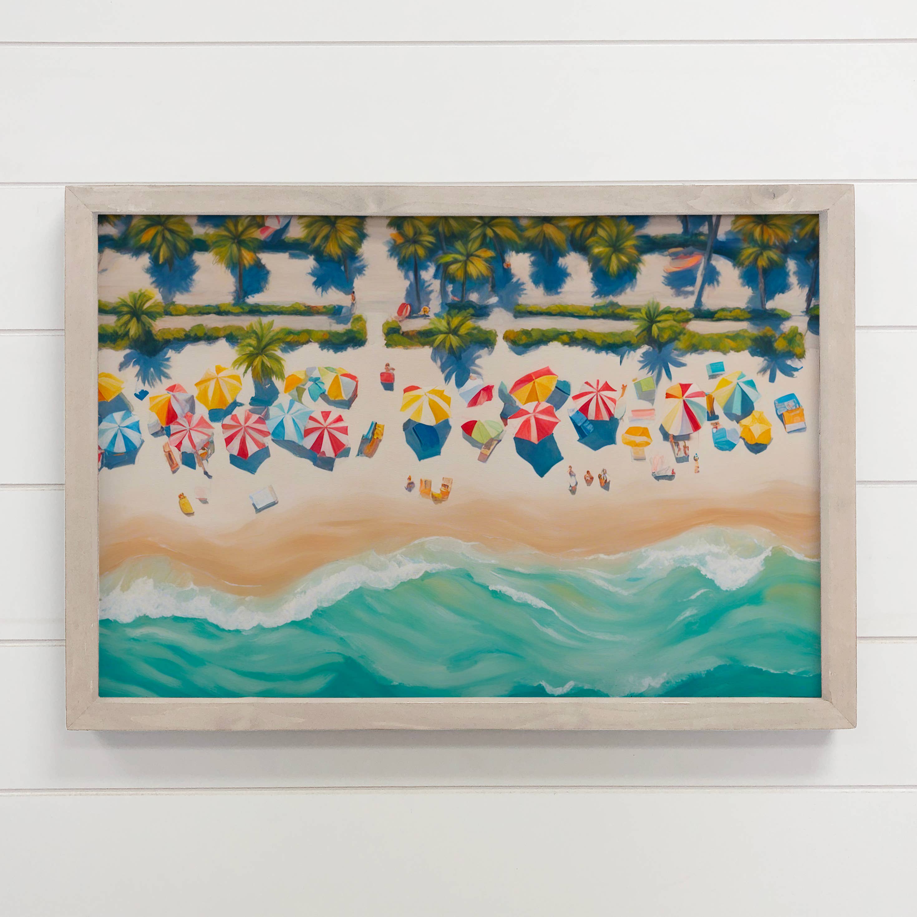 Beach Aerial Painting Wall Art - Beach Landscape Canvas Art