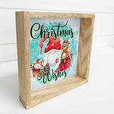 Christmas Wishes Gnome Wall Art Wood Frame Sign