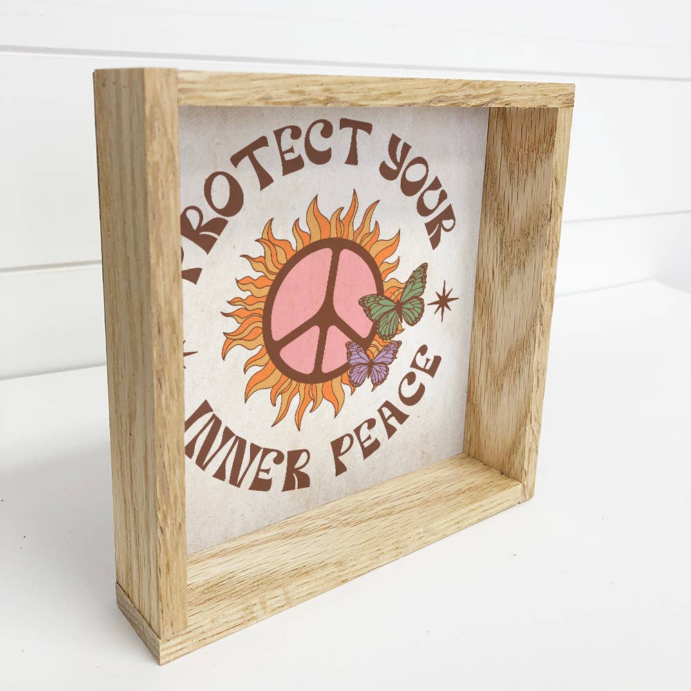 Boho Protect Your Inner Peace - Boho Canvas Word Art