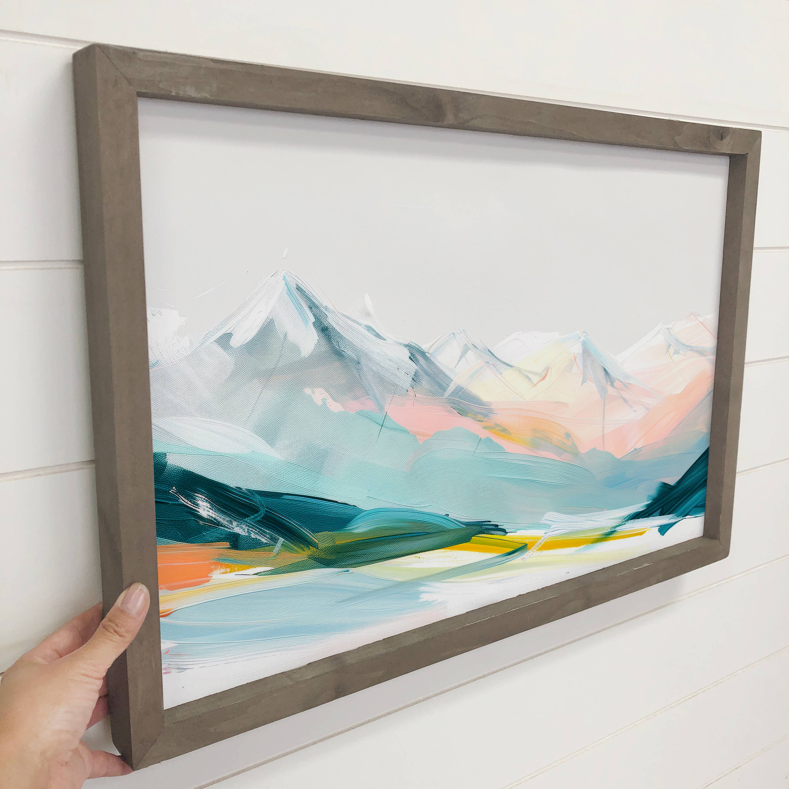 Contemporary Colorful Mountains - Mountain Wall Art - Framed
