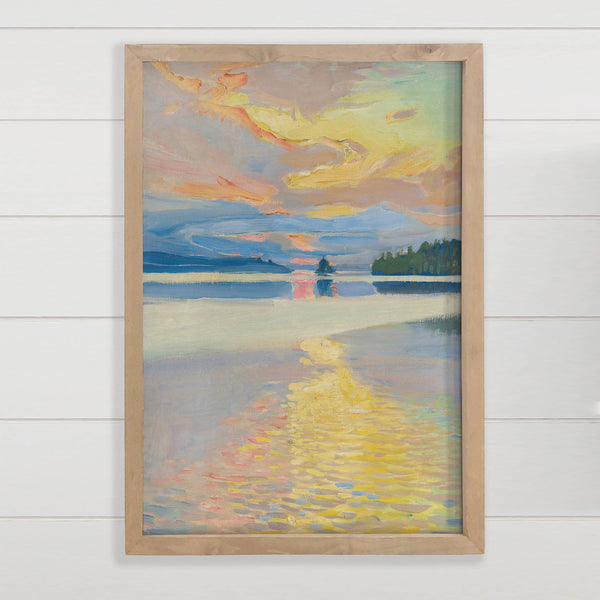 Sunset on the Lake - Lake House Wall Decor - Framed Nature