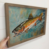 Rainbow Trout - Fish Canvas Art - Cabin Wall Art - Framed