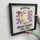 Retro Halloween Feeling Cute Ghost - Funny Halloween Canvas