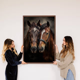 Horse Duo - Animal Photograph - Wood Framed Wall Decor