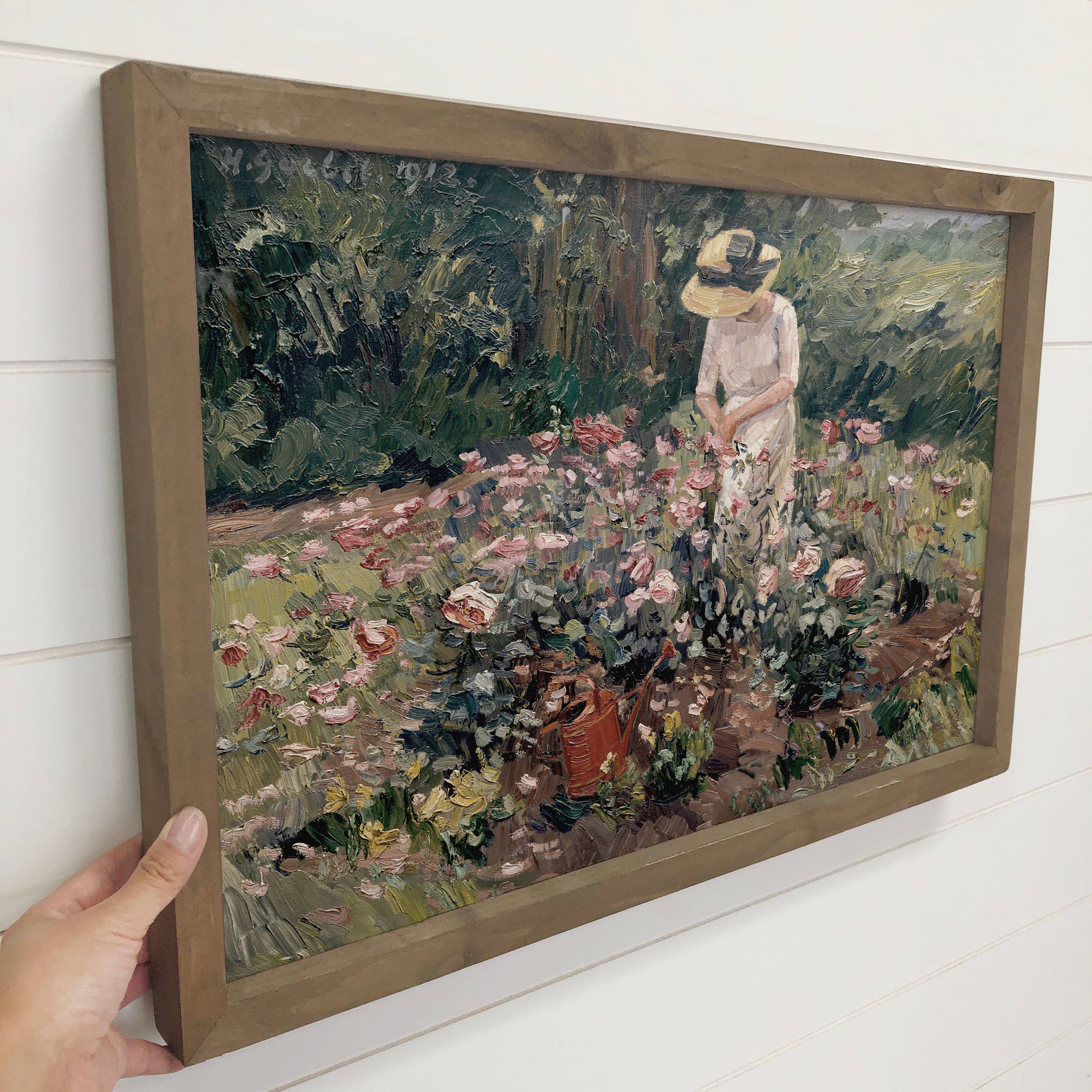 Rose Gardener - Framed Nature Wall Art - Farmhouse Wall Art