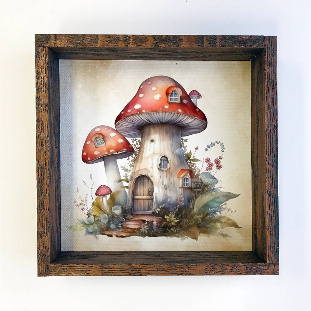 Mushroom House - Cute Mushroom Home - Springtime Art