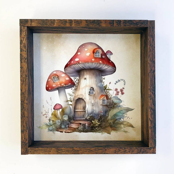 Mushroom House - Cute Mushroom Home - Springtime Art