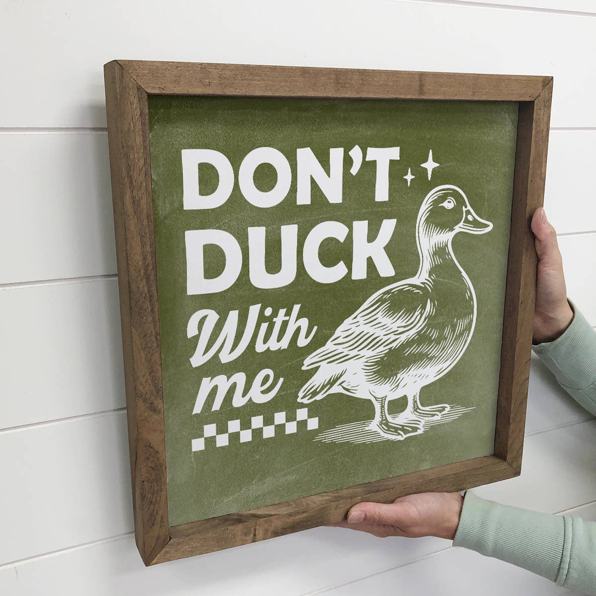 Don't Duck with Me - Funny Animal Canvas Art - Wood Framed