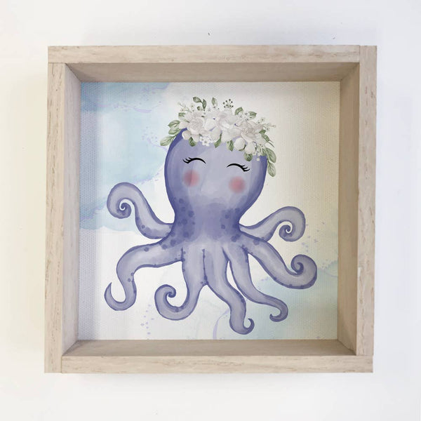 Cute Octopus Baby Room Sign - Ocean Theme Room Decor