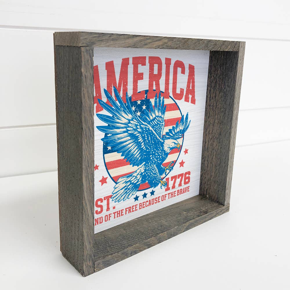 American Eagle Land of the Free - America Canvas Art - Frame