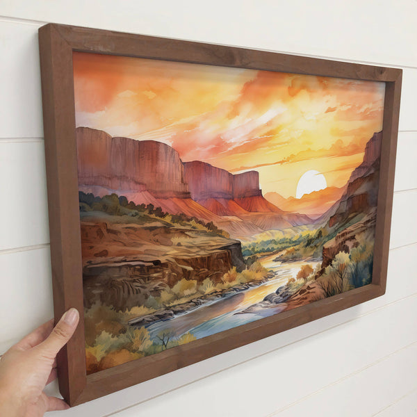 Zion Painting - Nature Canvas Wall Art - Wood Framed Decor