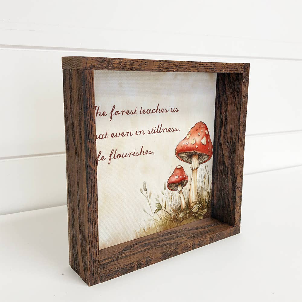 Mushroom Life Flourishes Quote - Quote Canvas Art - Framed