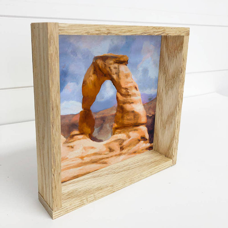 Sate of Utah Small Canvas Delicate Arch Painting Souvenir