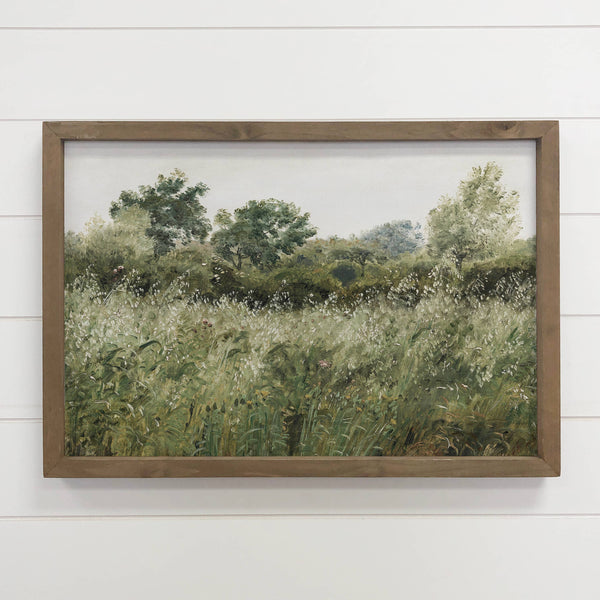 Field of Oats - Landscape Canvas Art - Wood Framed wall Art