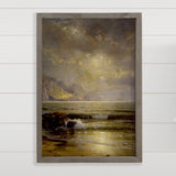 Dark Seaside - Seaside Landscape Canvas Art - Wood Framed