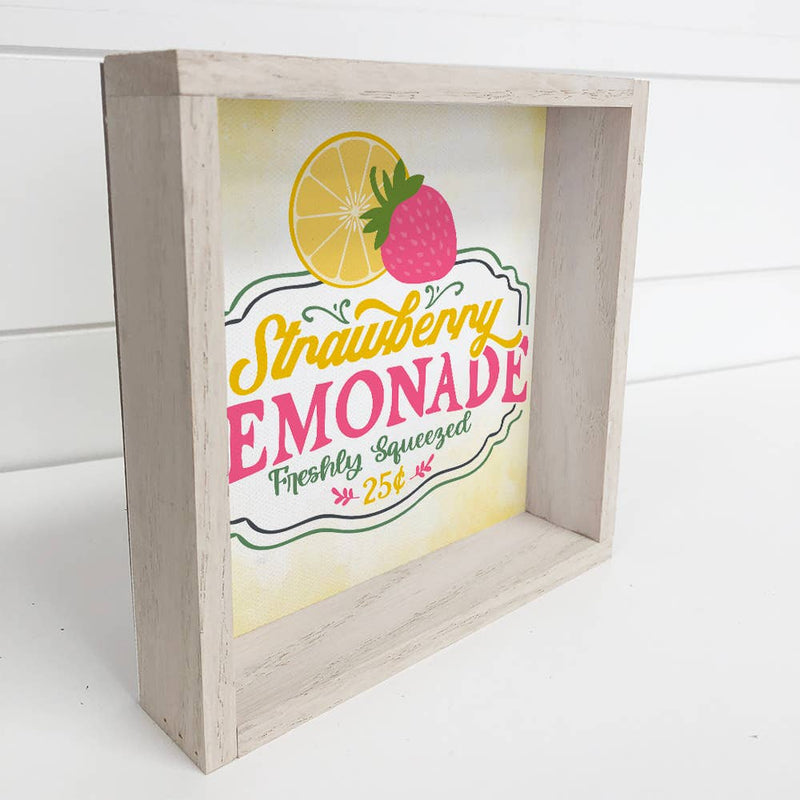 Spring Sign- Strawberry Lemonade Spring Decor Sign