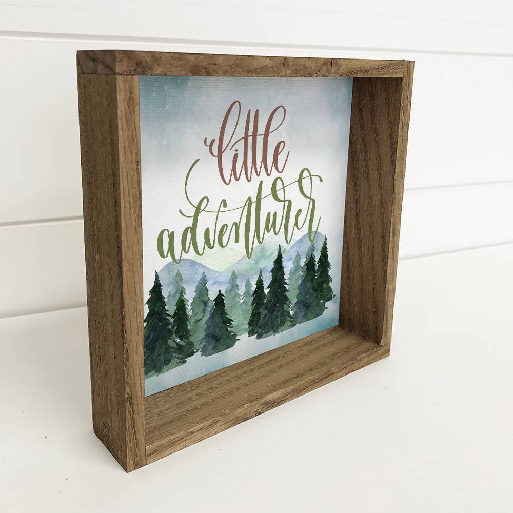 Little Adventurer Baby Mountain Nursery Sign