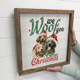 We Woof You a Merry Christmas - Cute Animal Canvas Wall Art