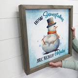 How Snowflakes Are Made - Funny Snowman Canvas Art